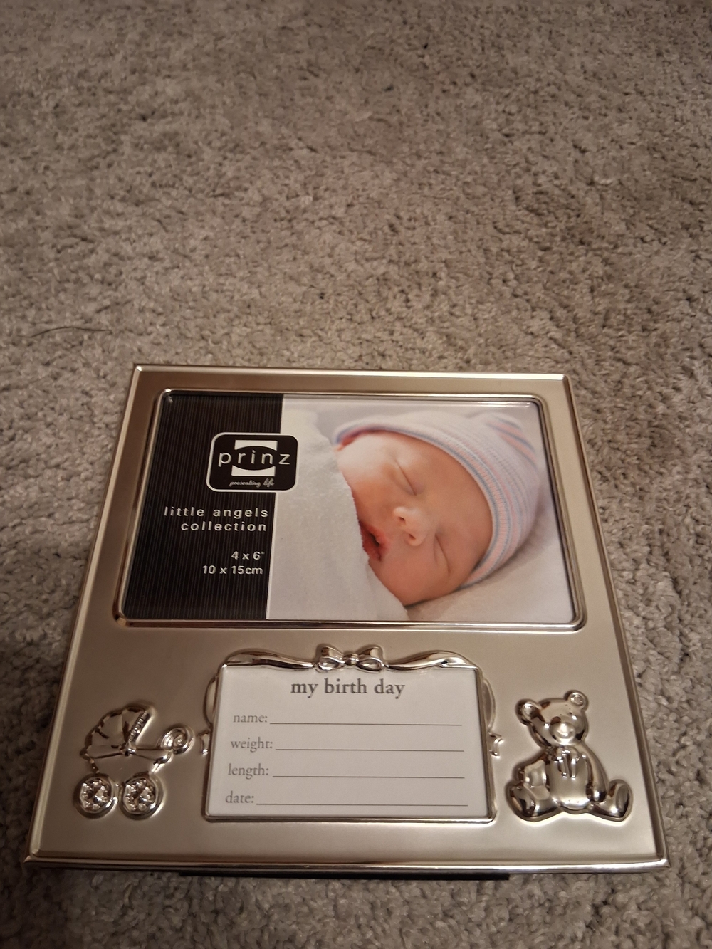 Prinz Little Angels Collection Silver Baby Picture Frame